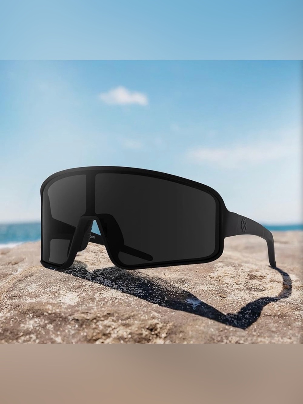 Maxjuli Kids Black Shield Sunglasses - Sporty Full-Cover Protection